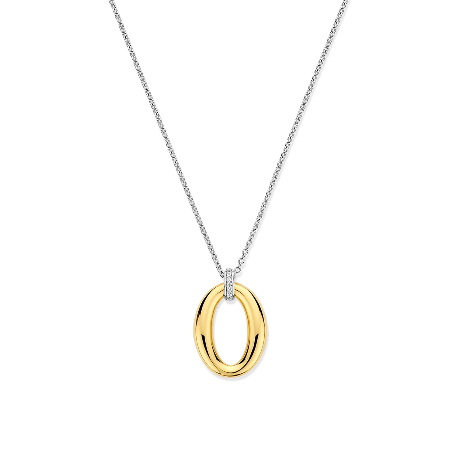 Collar de plata bañada en oro amarillo con zirconia blanca