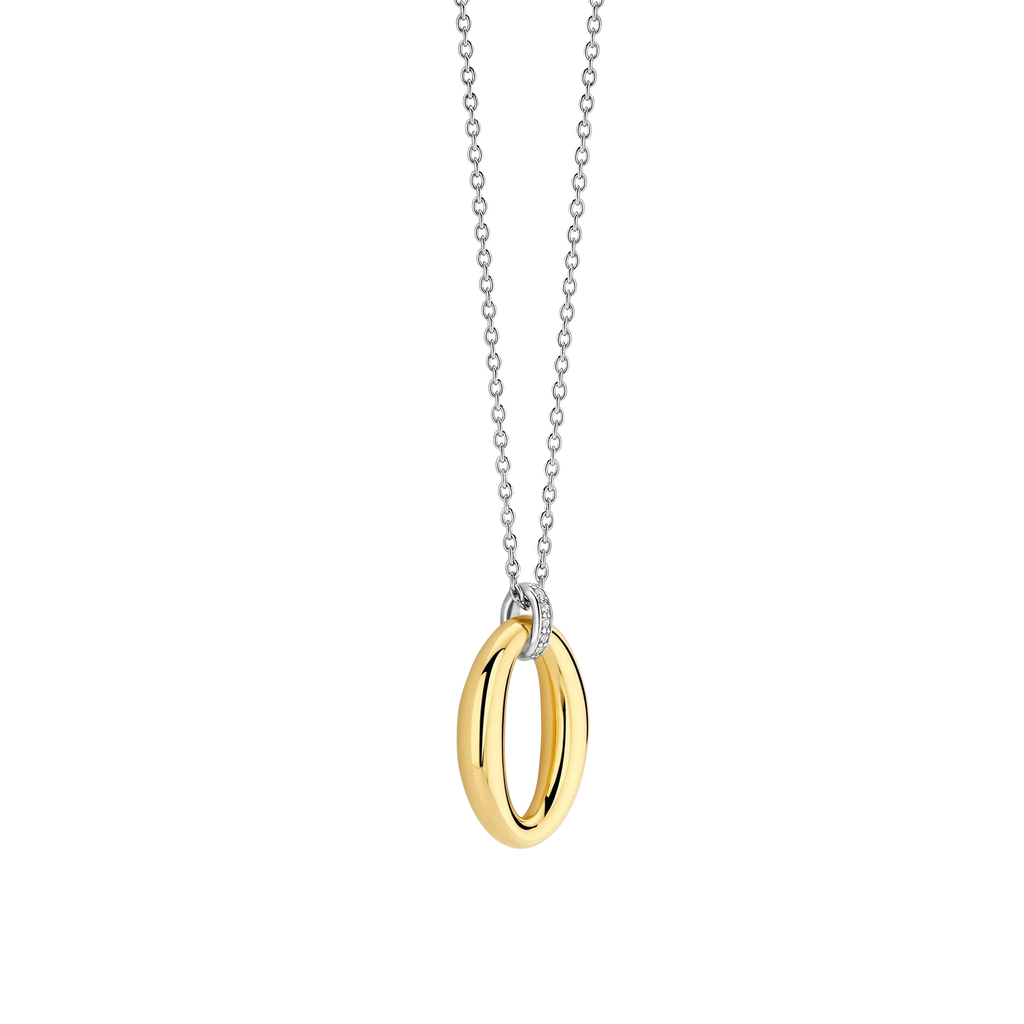 Collar de plata bañada en oro amarillo con zirconia blanca