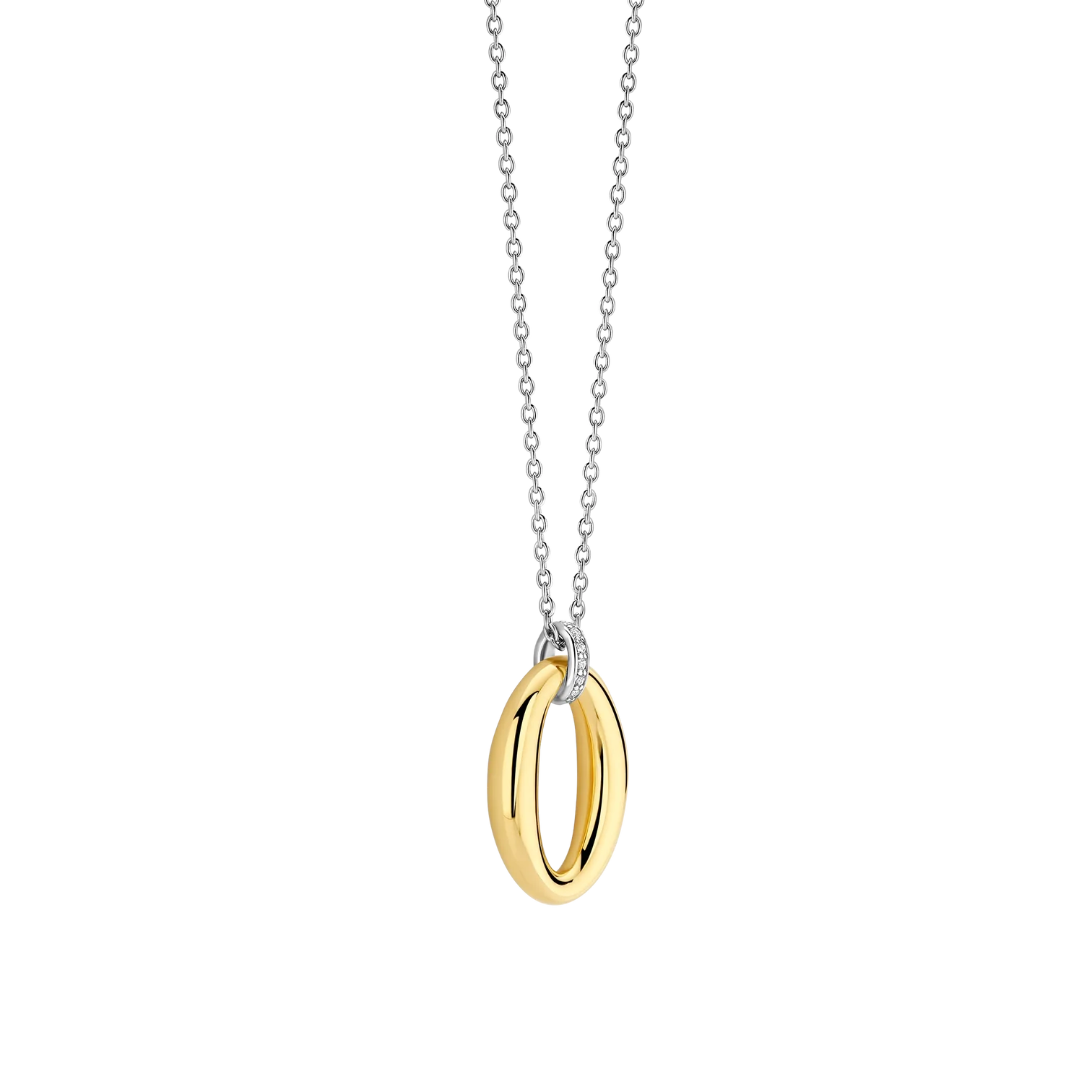 Collar de plata bañada en oro amarillo con zirconia blanca