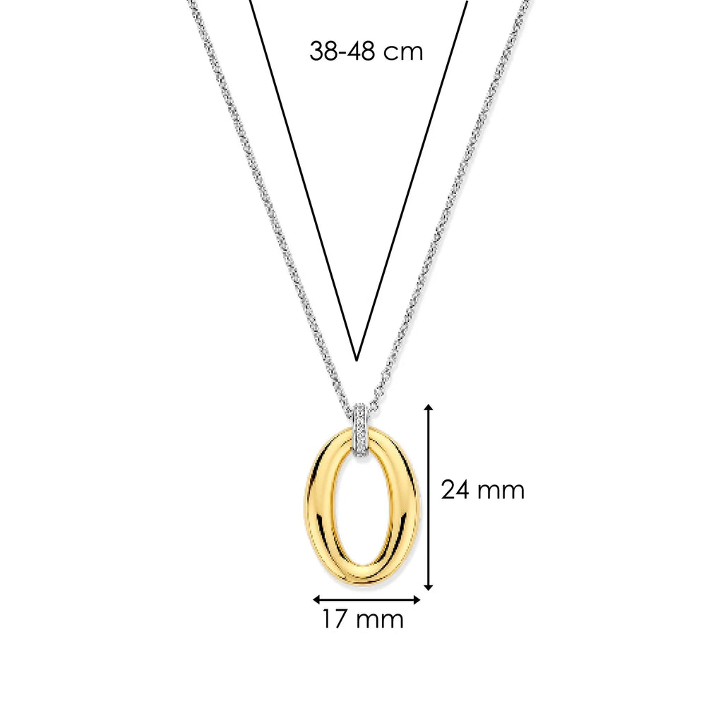 Collar de plata bañada en oro amarillo con zirconia blanca