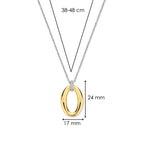 Collar de plata bañada en oro amarillo con zirconia blanca