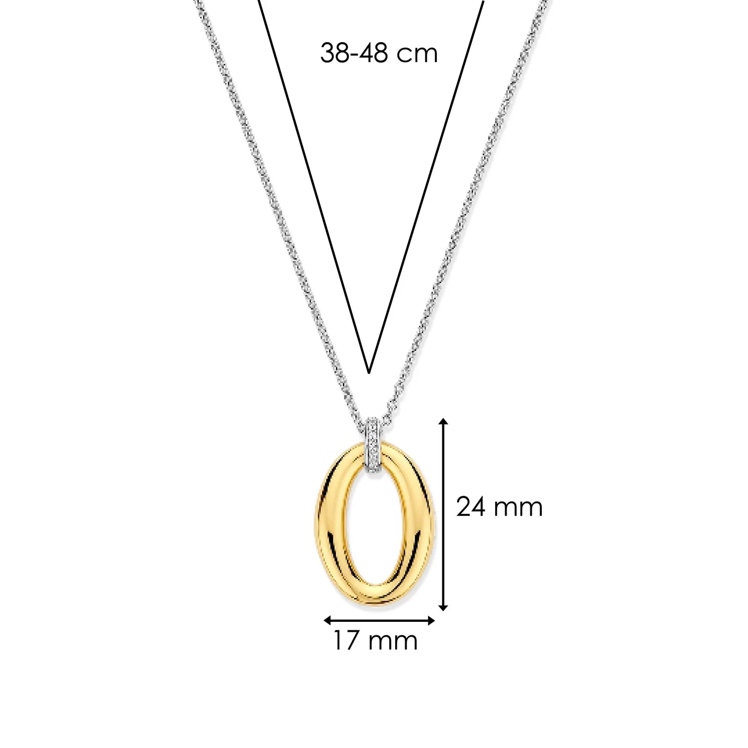 Collar de plata bañada en oro amarillo con zirconia blanca