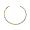Collar bicolor de plata bañada en oro amarillo con zirconia blanca