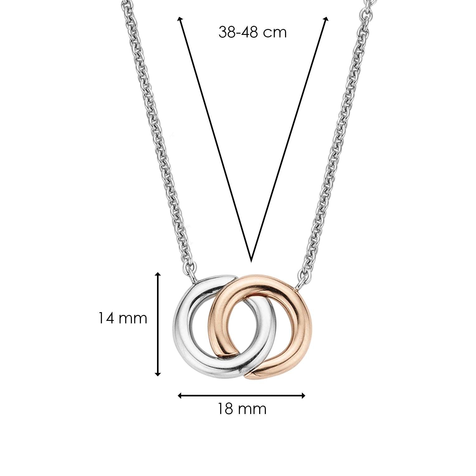 Collar de plata bañada en oro rosa