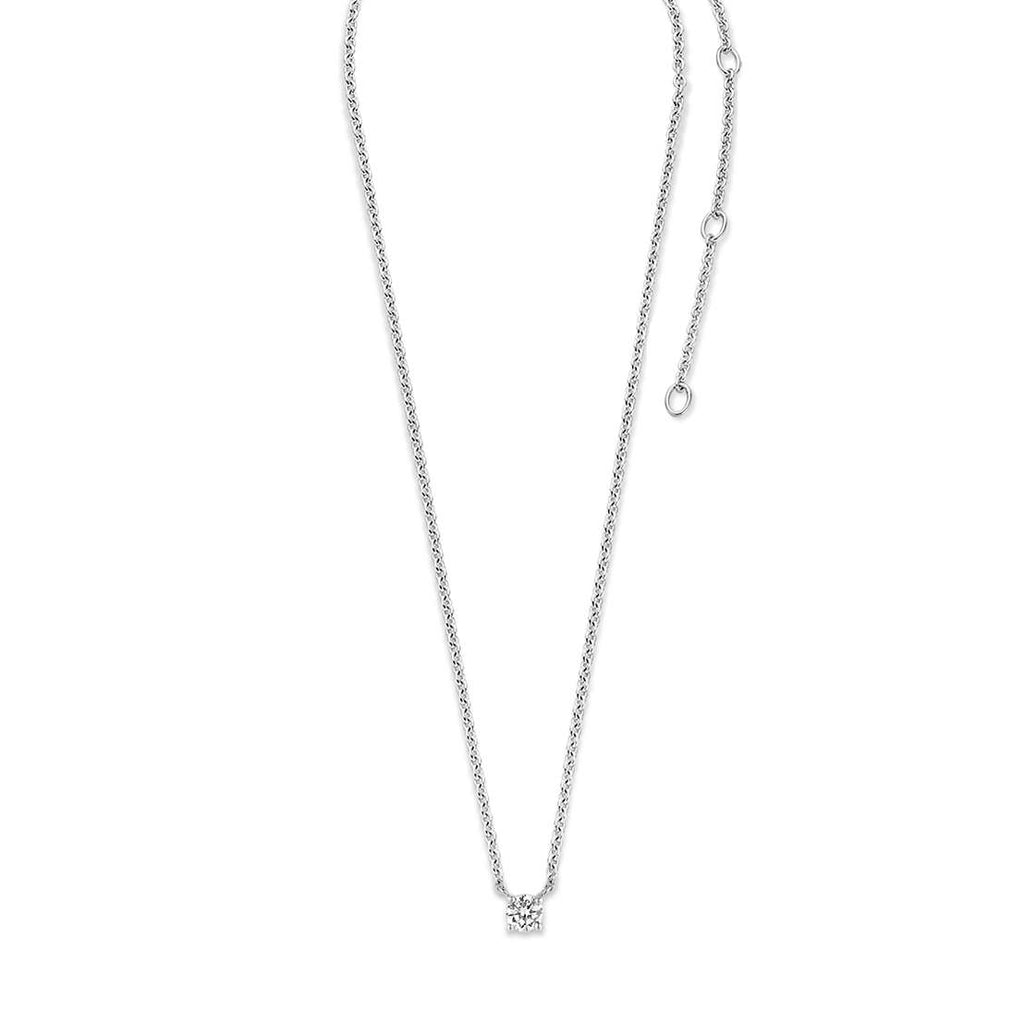 Collar de plata con acabado platinado y zirconia blanca