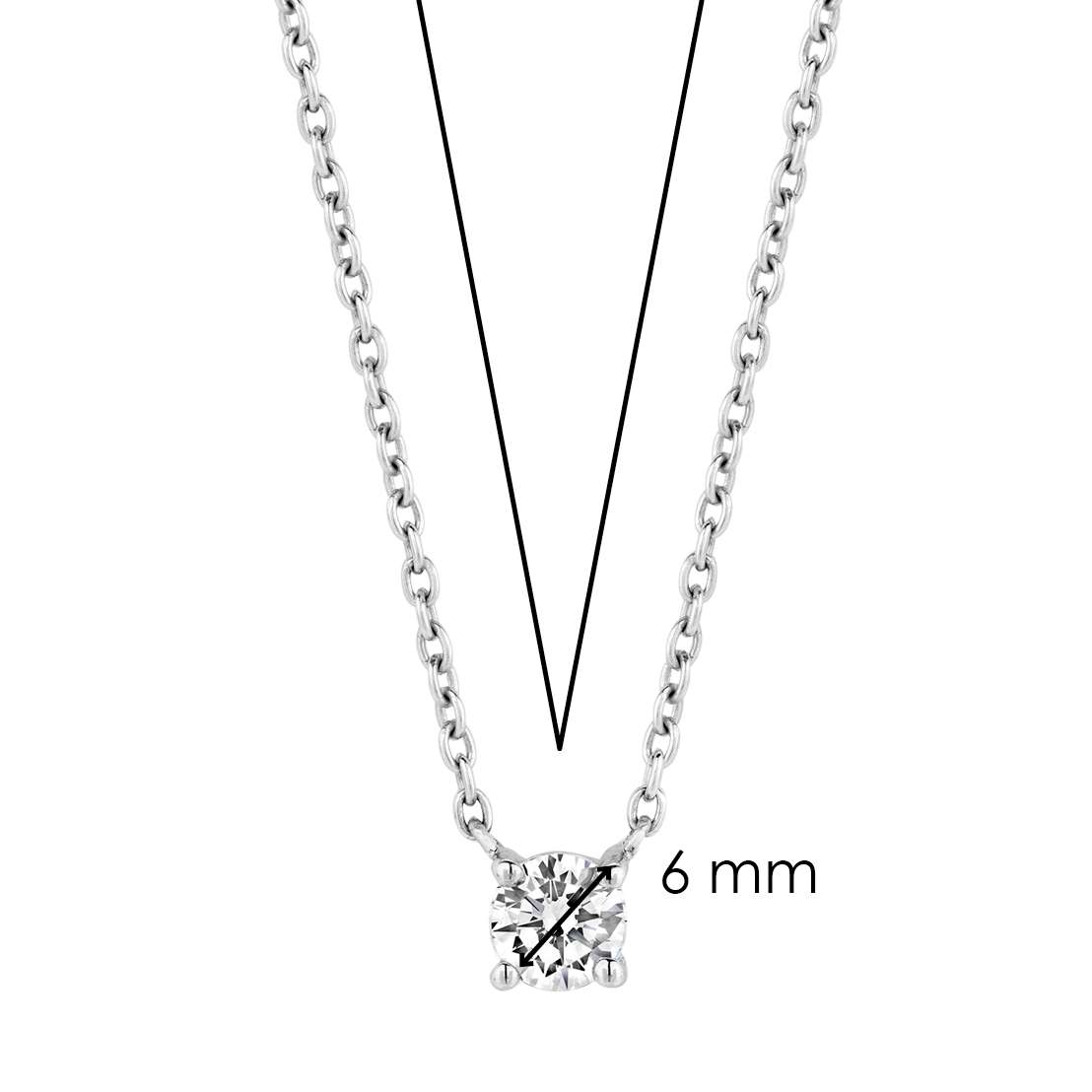 Collar de plata con acabado platinado y zirconia blanca