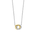 Collar de plata bañada en oro amarillo con zirconia blanca