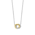 Collar de plata bañada en oro amarillo con zirconia blanca