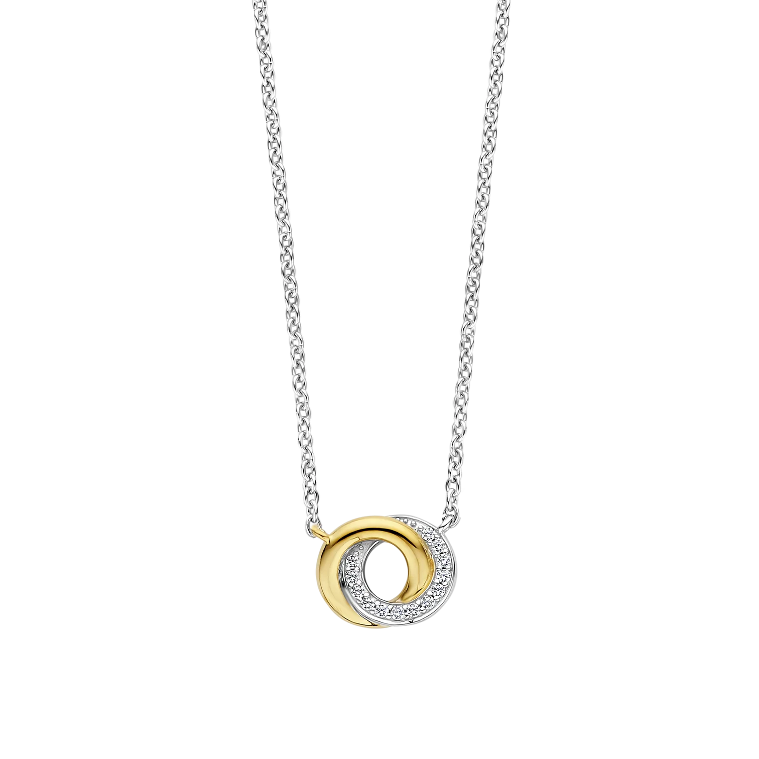 Collar de plata bañada en oro amarillo con zirconia blanca