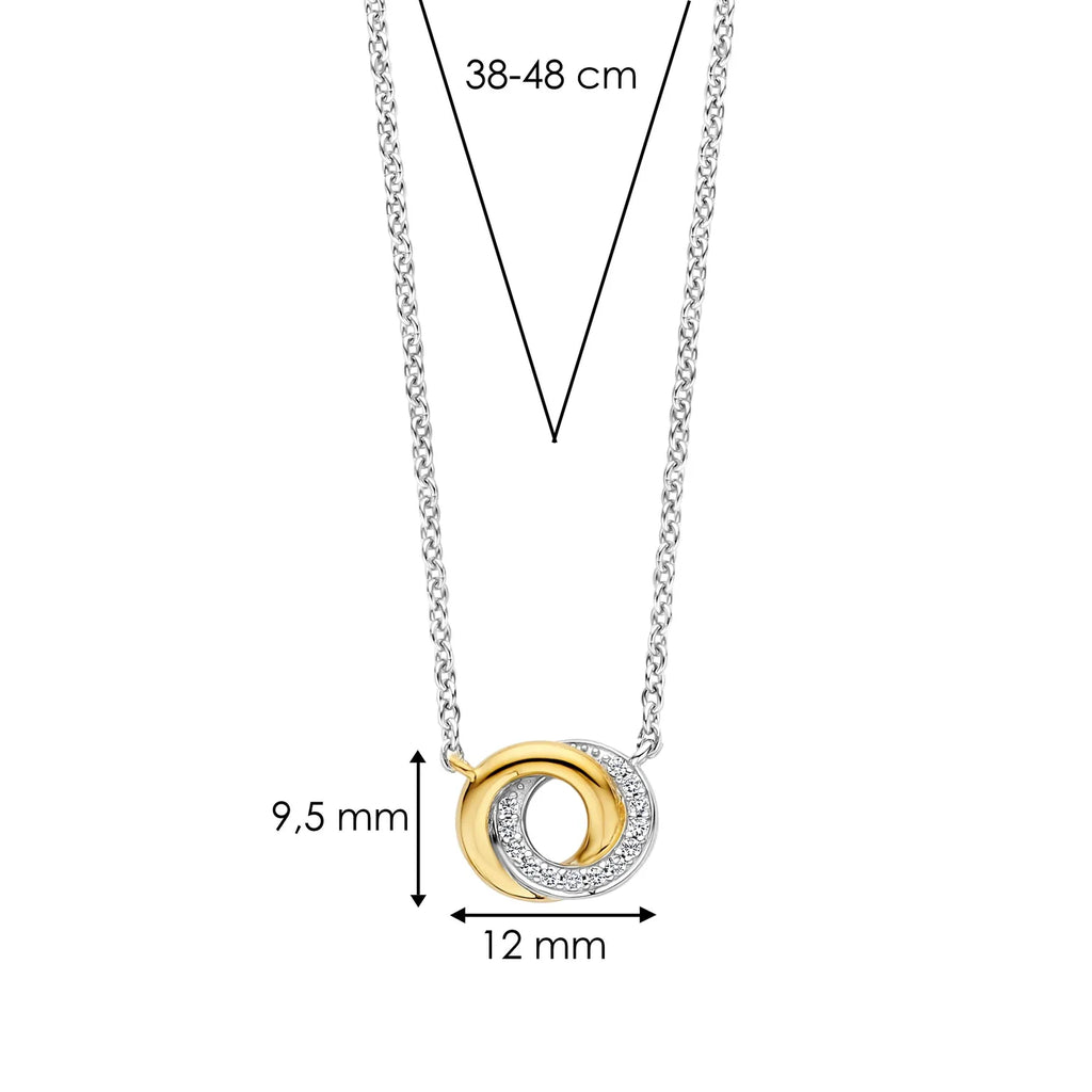 Collar de plata bañada en oro amarillo con zirconia blanca