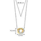 Collar de plata bañada en oro amarillo con zirconia blanca