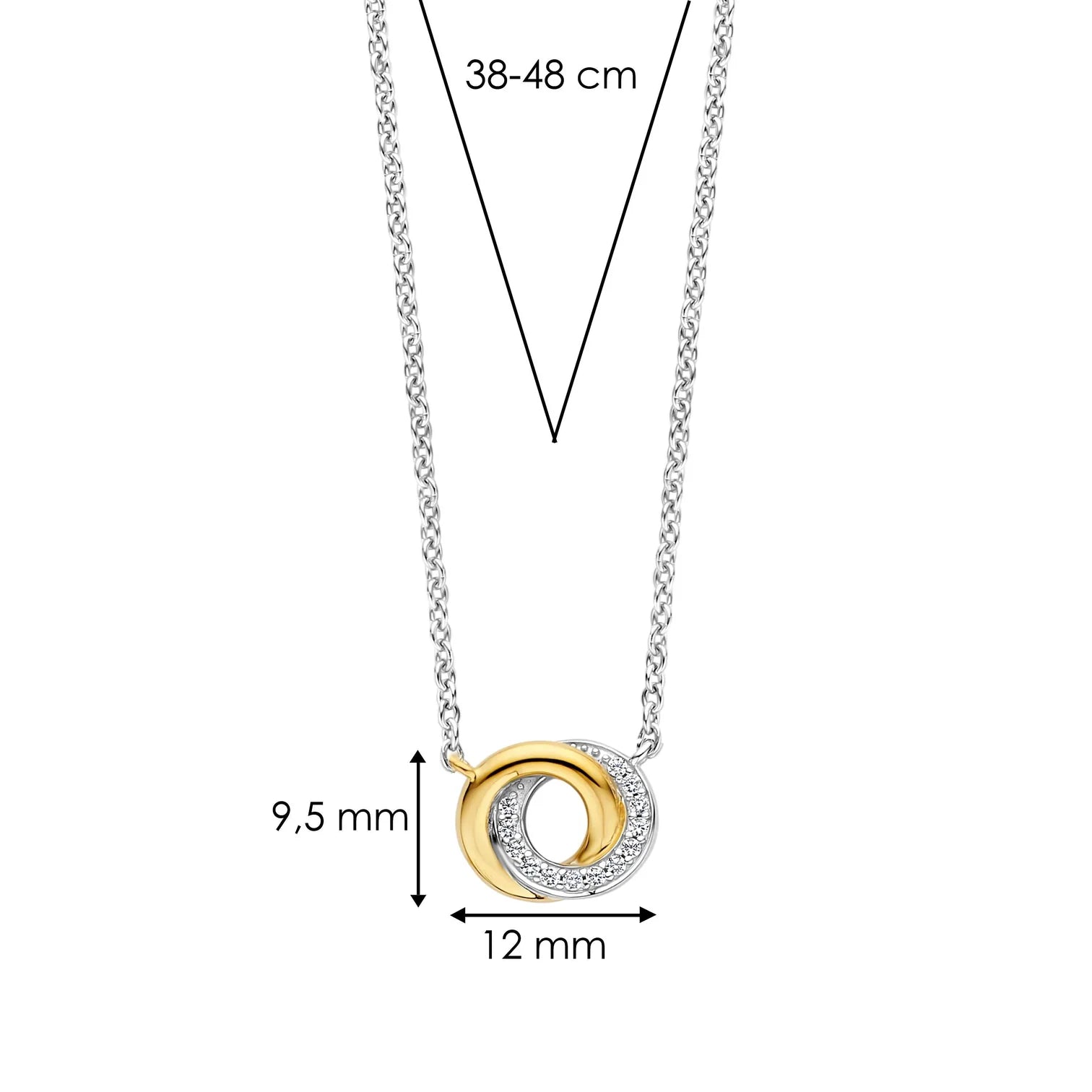 Collar de plata bañada en oro amarillo con zirconia blanca