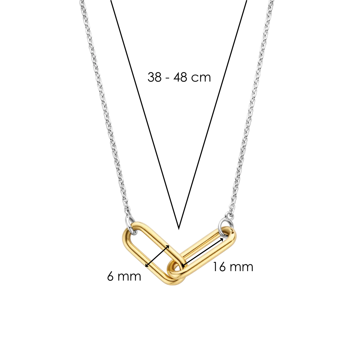 Collar de plata bañada en oro amarillo