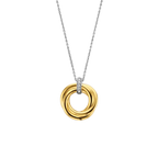 Collar círculo entrelazado de plata bañada en oro amarillo con zirconia blanca