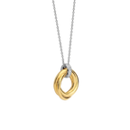 Collar círculo entrelazado de plata bañada en oro amarillo con zirconia blanca