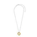Collar círculo entrelazado de plata bañada en oro amarillo con zirconia blanca