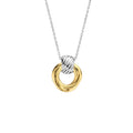 Collar círculo entrelazado de plata bañada en oro amarillo