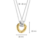 Collar círculo entrelazado de plata bañada en oro amarillo
