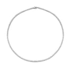 Collar de plata bañada en rodio con zirconia blanca