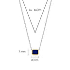Collar de plata bañada en oro amarillo con piedra azul
