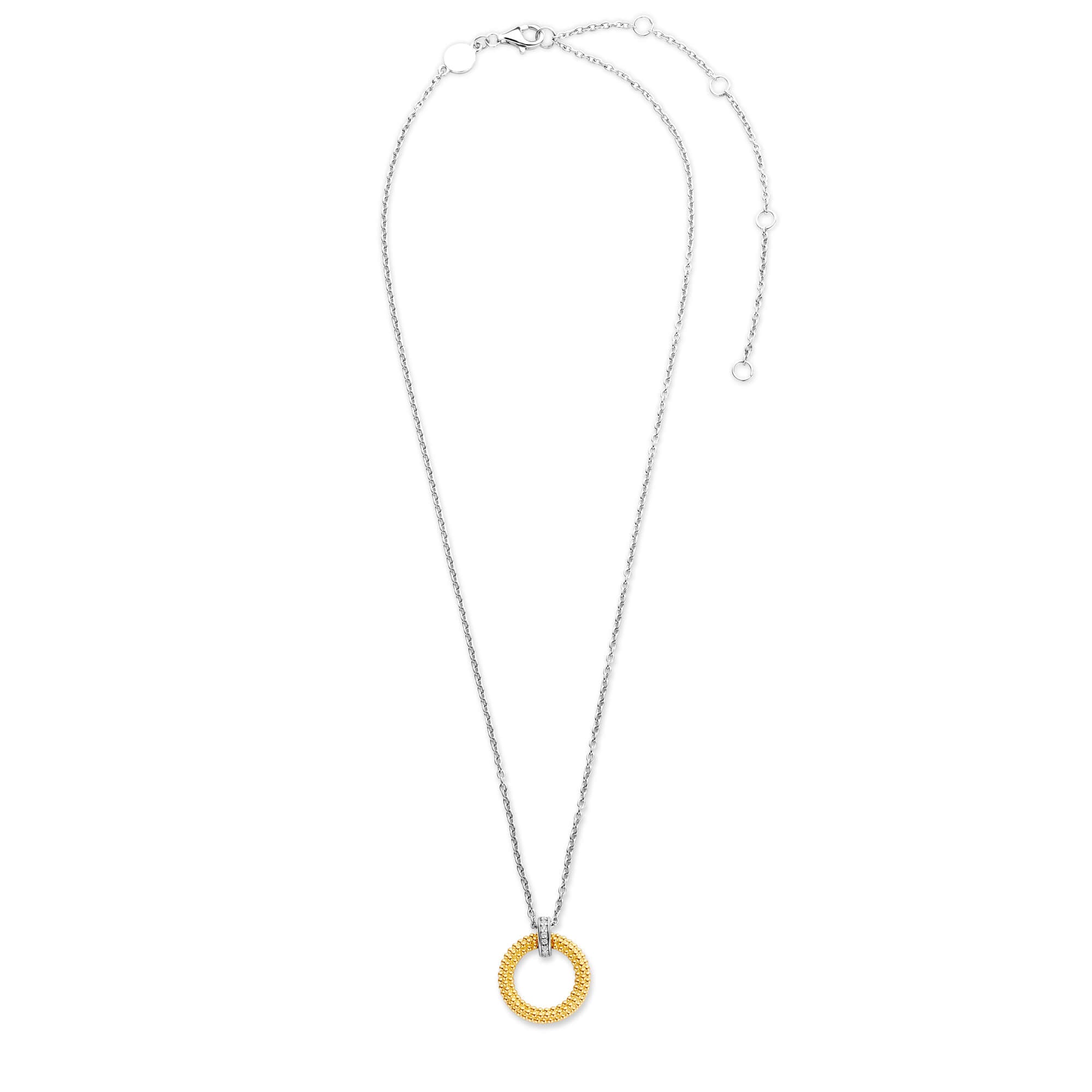 Collar de plata bañada en oro amarillo con zirconia blanca