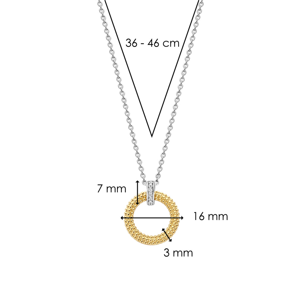 Collar de plata bañada en oro amarillo con zirconia blanca