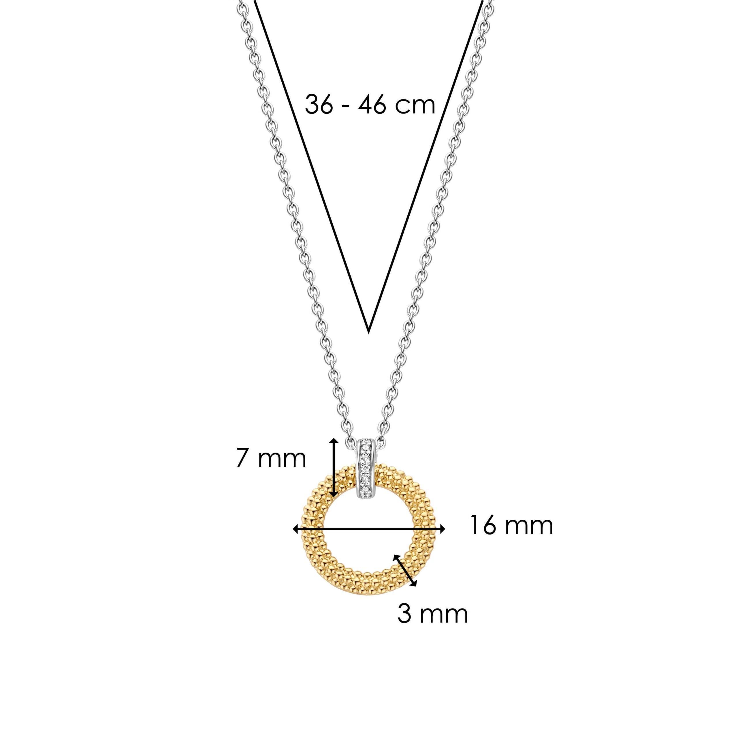 Collar de plata bañada en oro amarillo con zirconia blanca