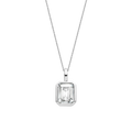Colgante de plata con acabado platinado y zirconia blanca