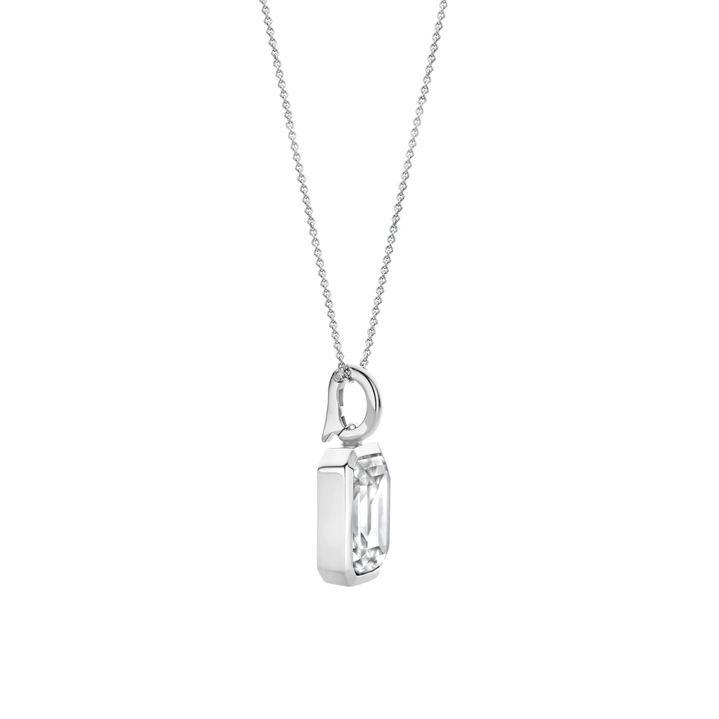 Colgante de plata con acabado platinado y zirconia blanca
