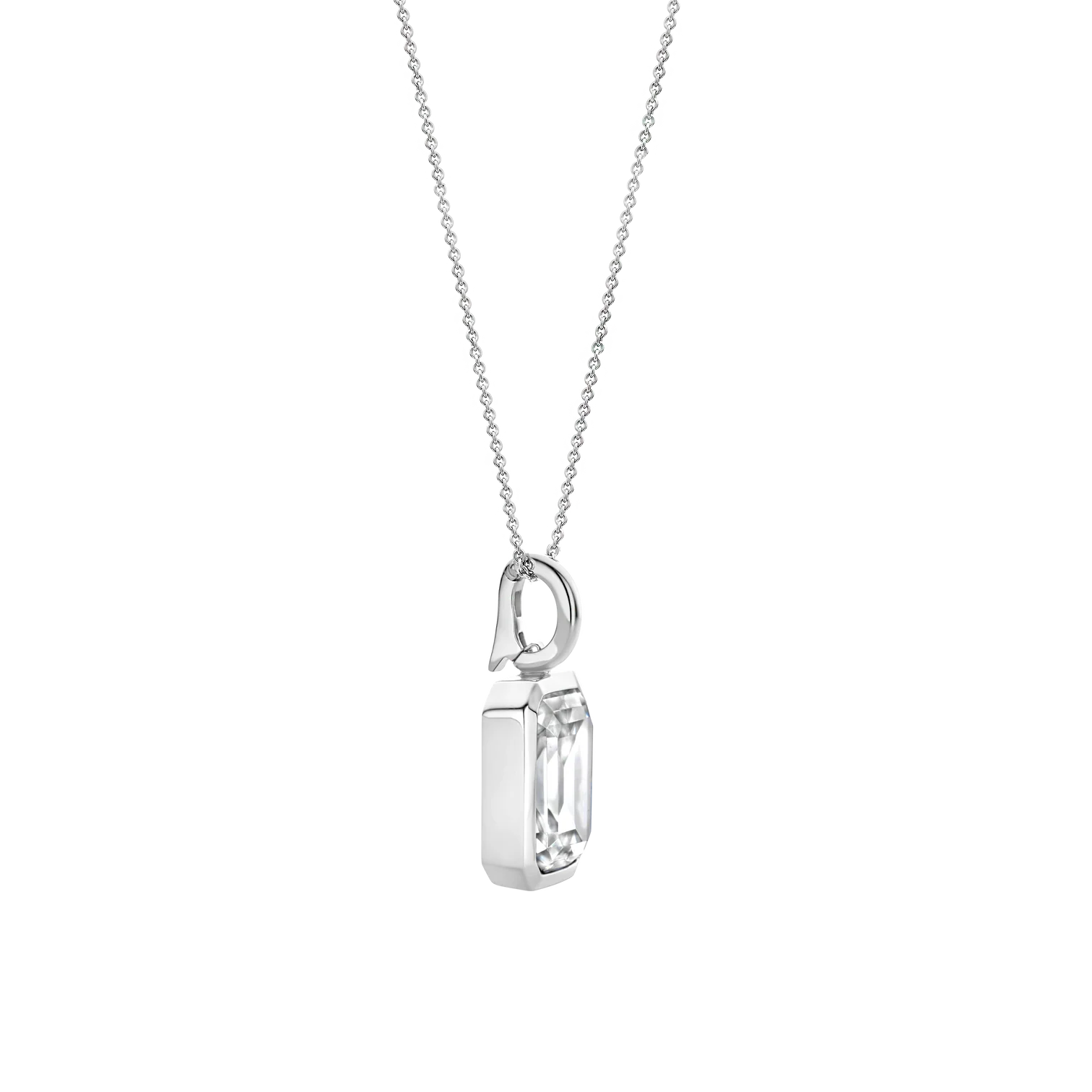 Colgante de plata con acabado platinado y zirconia blanca