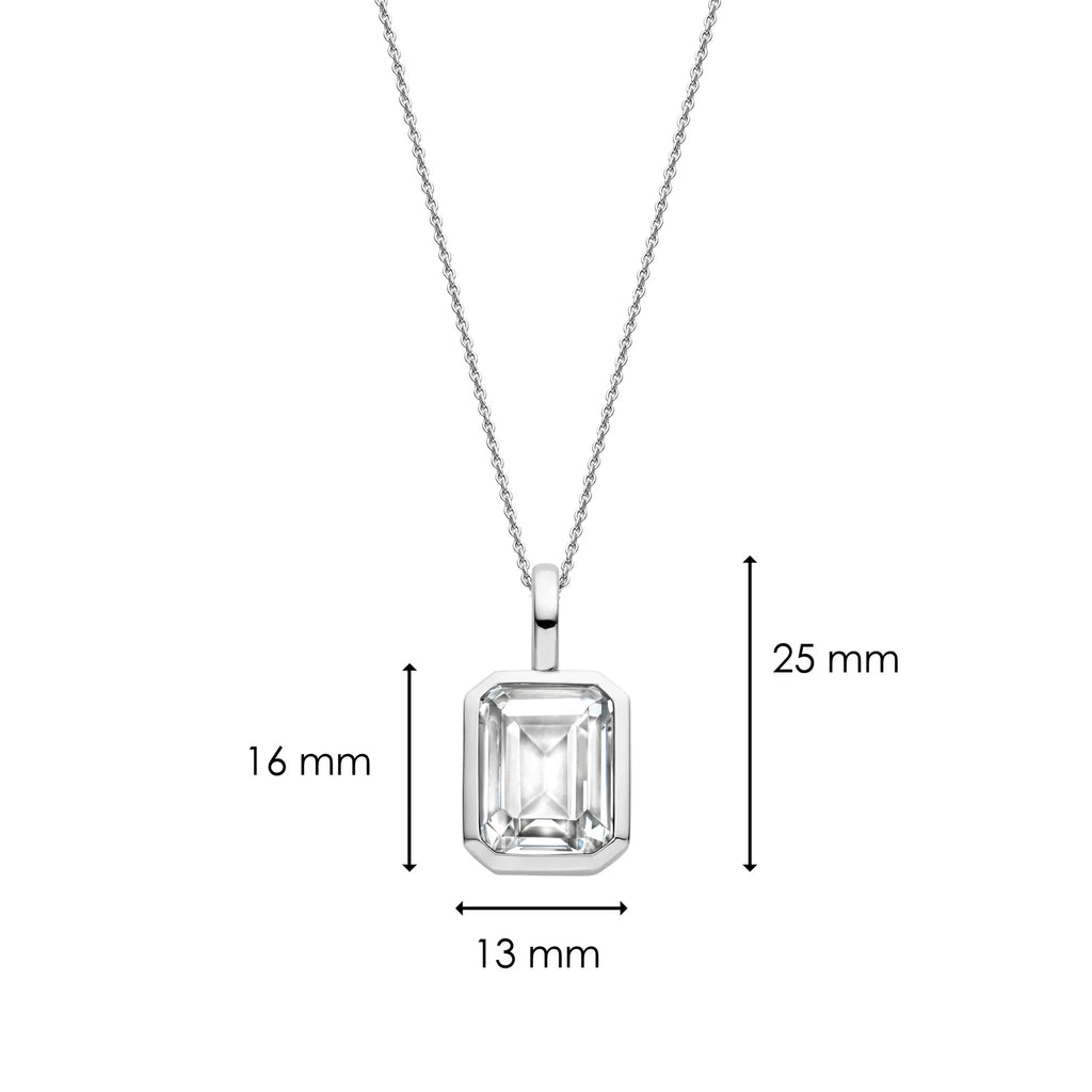 Colgante de plata con acabado platinado y zirconia blanca