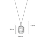 Colgante de plata con acabado platinado y zirconia blanca