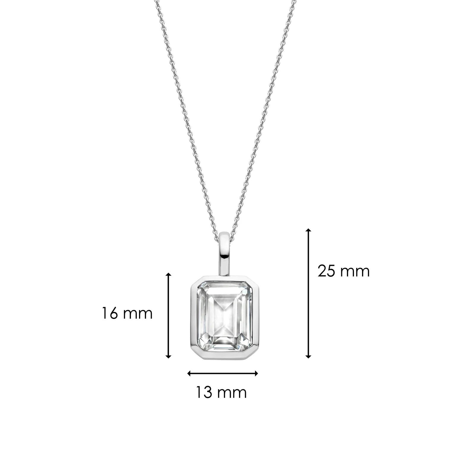 Colgante de plata con acabado platinado y zirconia blanca