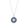 Collar estrella con dije de plata bañada en oro amarillo con azul