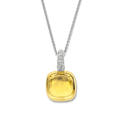 Colgante de plata bañada en oro con piedra amarilla