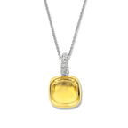 Colgante de plata bañada en oro con piedra amarilla