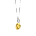 Colgante de plata bañada en oro con piedra amarilla