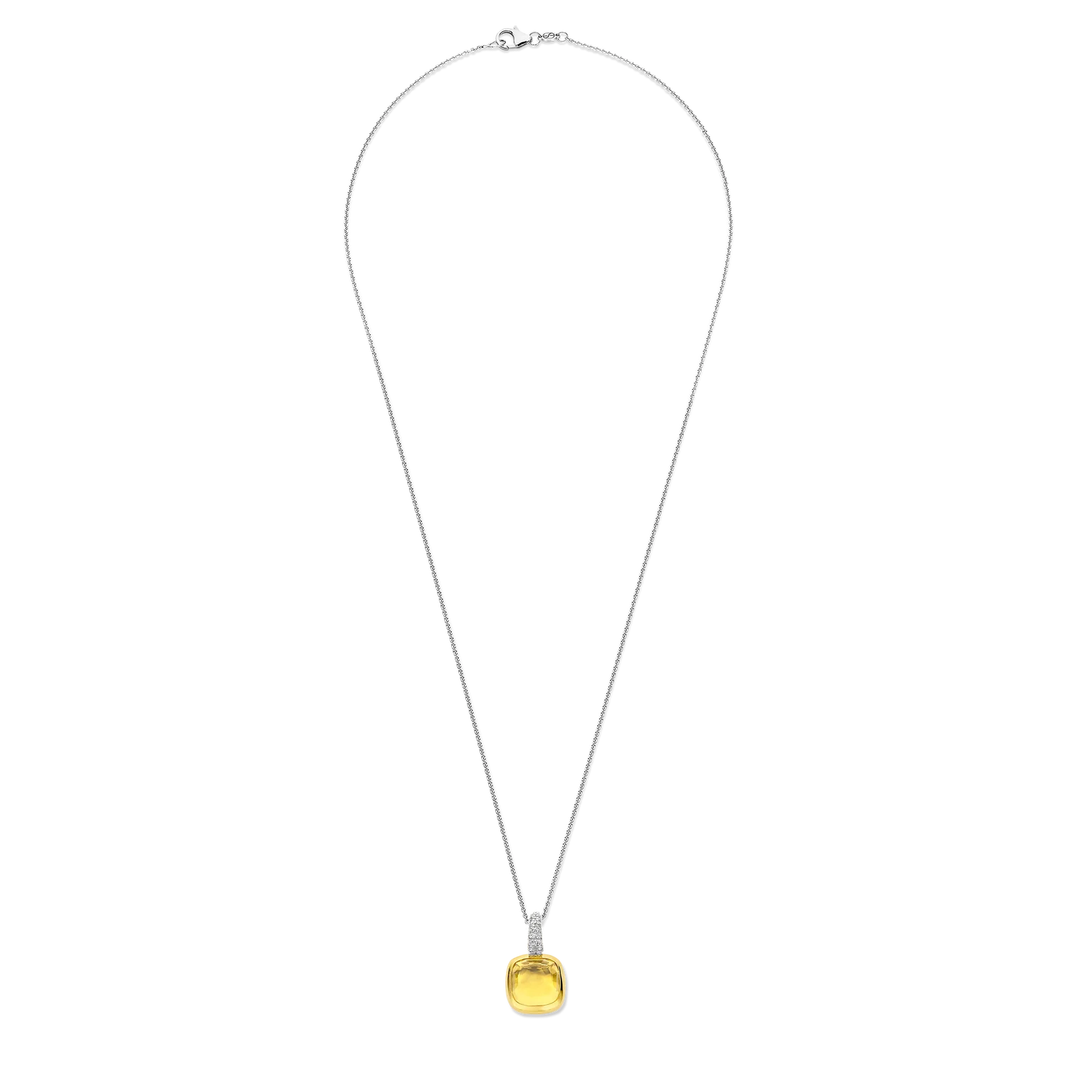 Colgante de plata bañada en oro con piedra amarilla