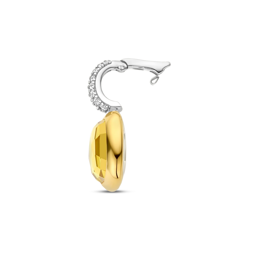 Colgante de plata bañada en oro con piedra amarilla