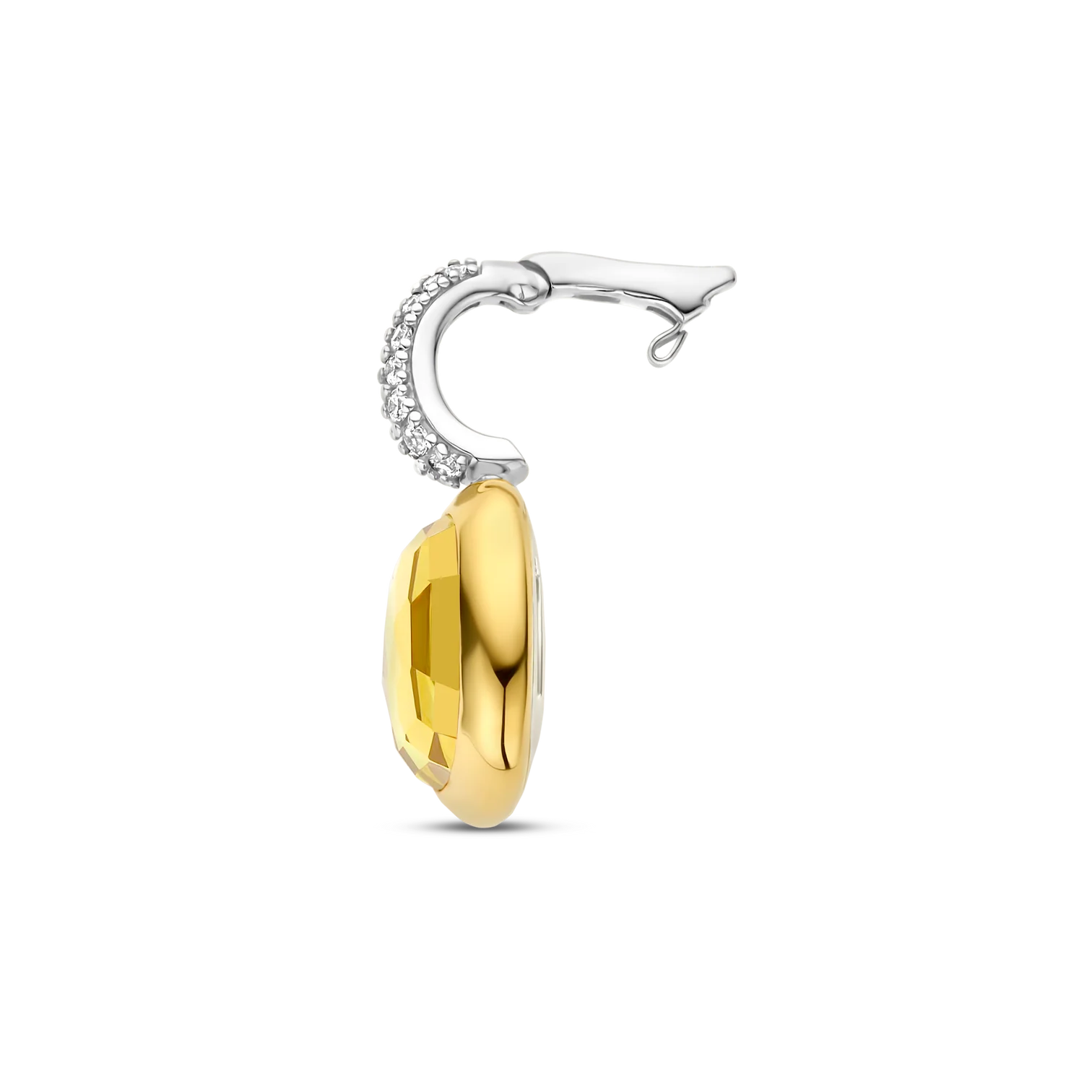 Colgante de plata bañada en oro con piedra amarilla