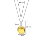 Colgante de plata bañada en oro con piedra amarilla