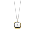 Dije de plata bañada en oro amarillo con piedra caqui