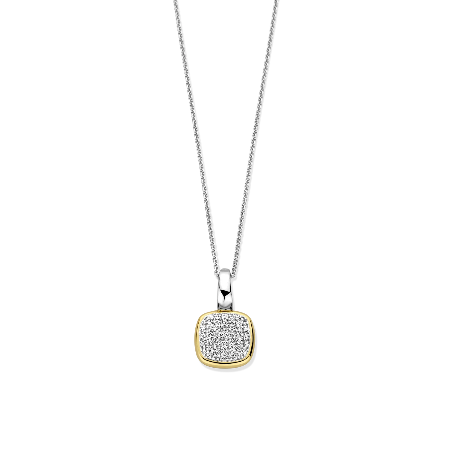 Dije de plata bañada en oro amarillo con zirconia blanca