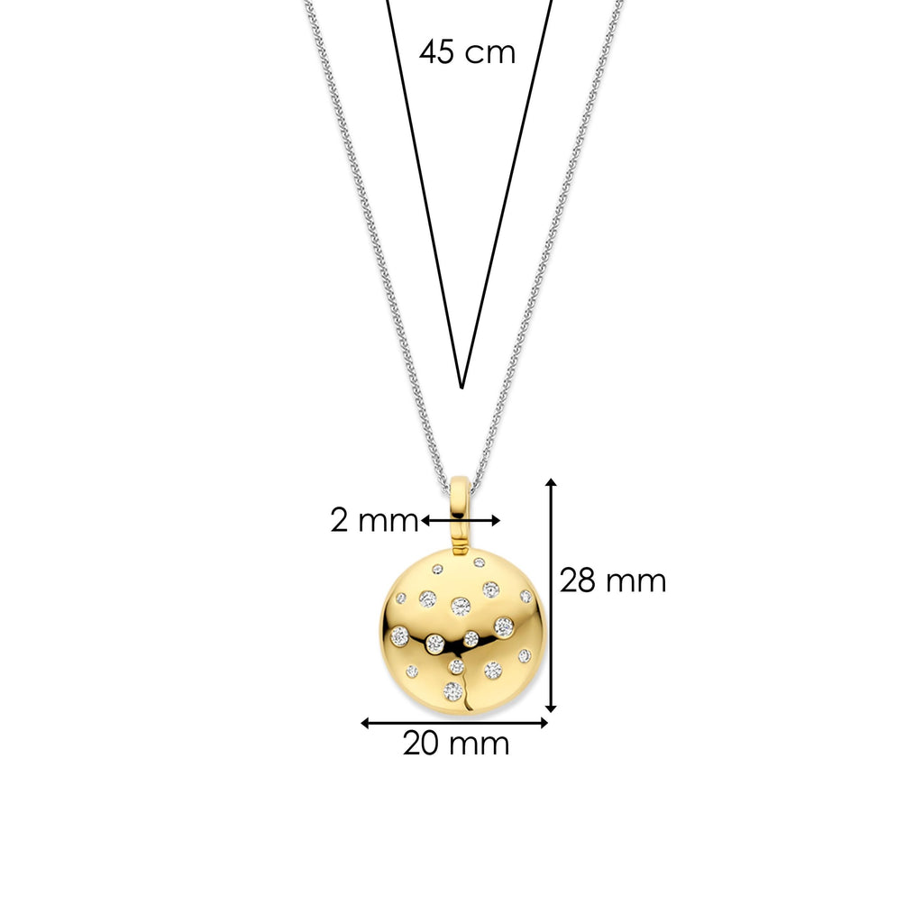 Colgante stardust de plata bañada en oro con zirconia blanca