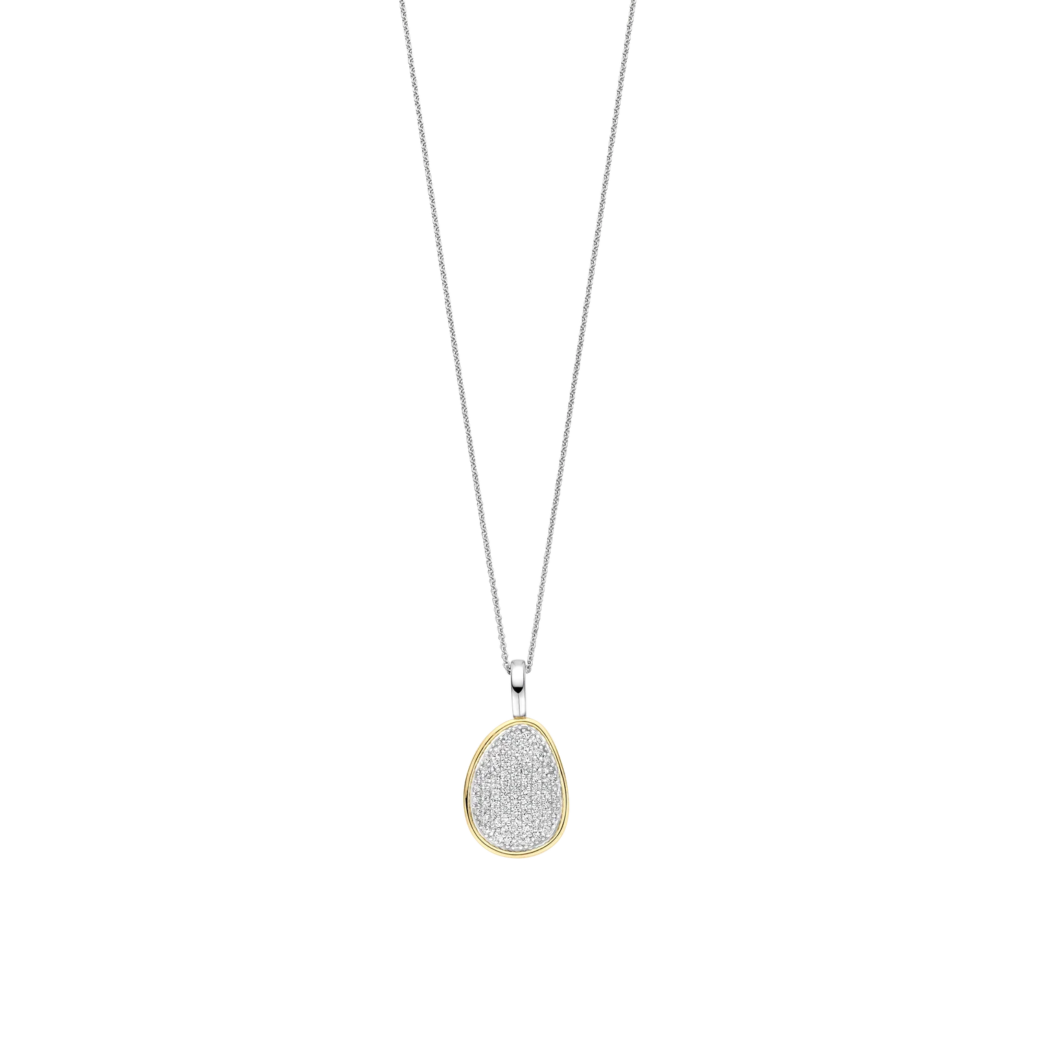 Colgante de plata bañada en oro amarillo con zirconia blanca