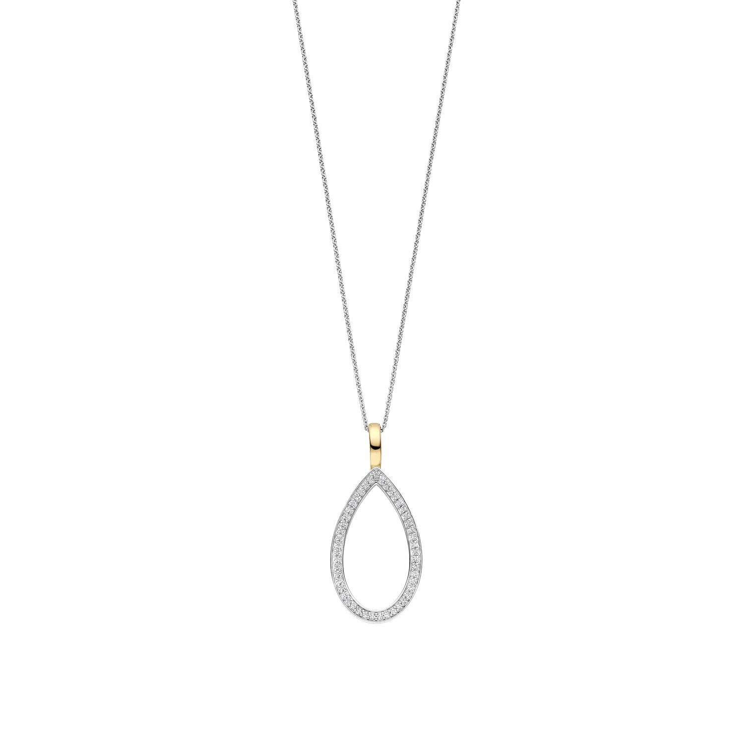 Colgante de plata bañada en oro amarillo con zirconia blanca