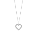 Colgante de corazón de plata con acabado platinado y zirconia blanca
