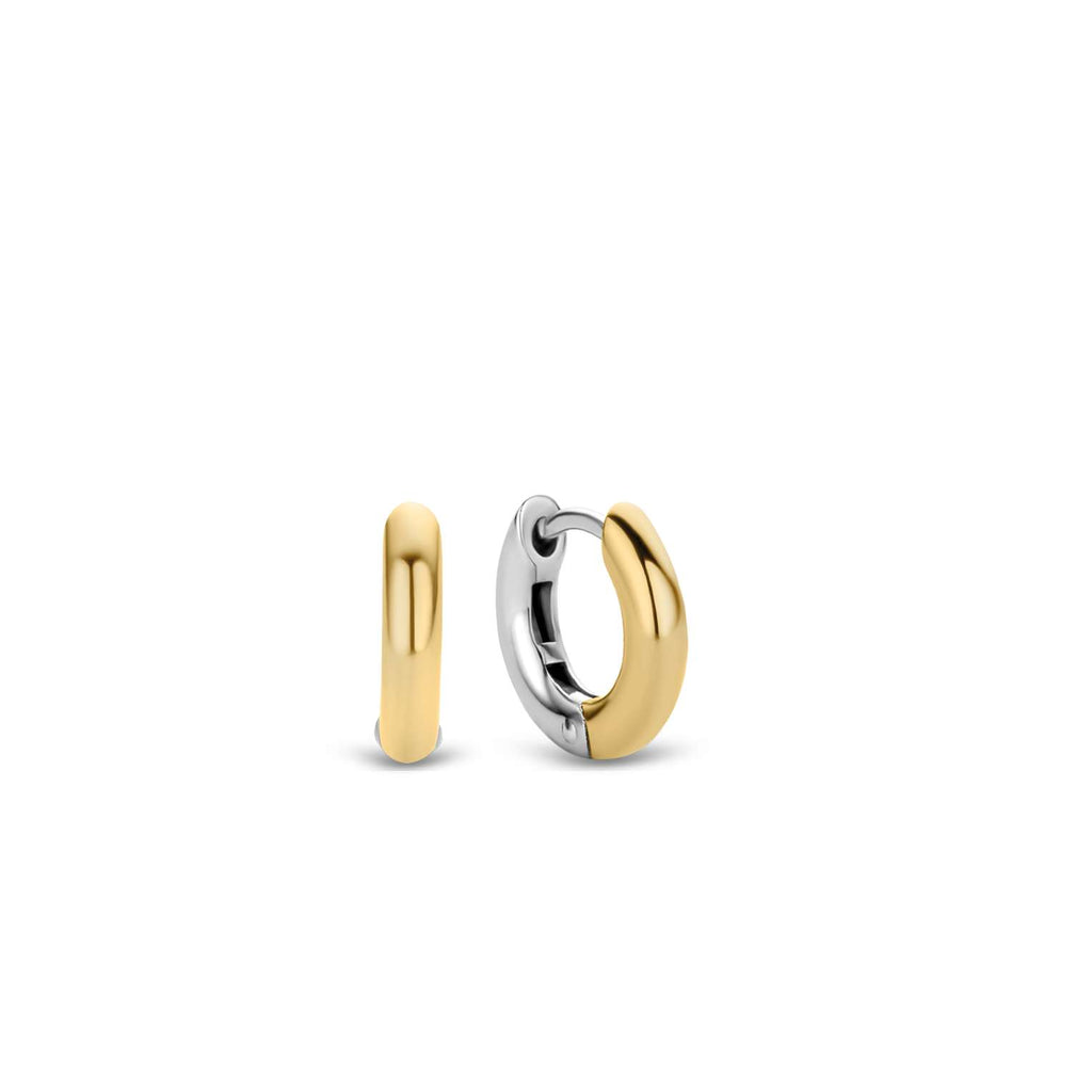 Aretes de aro de plata bañada en oro amarillo