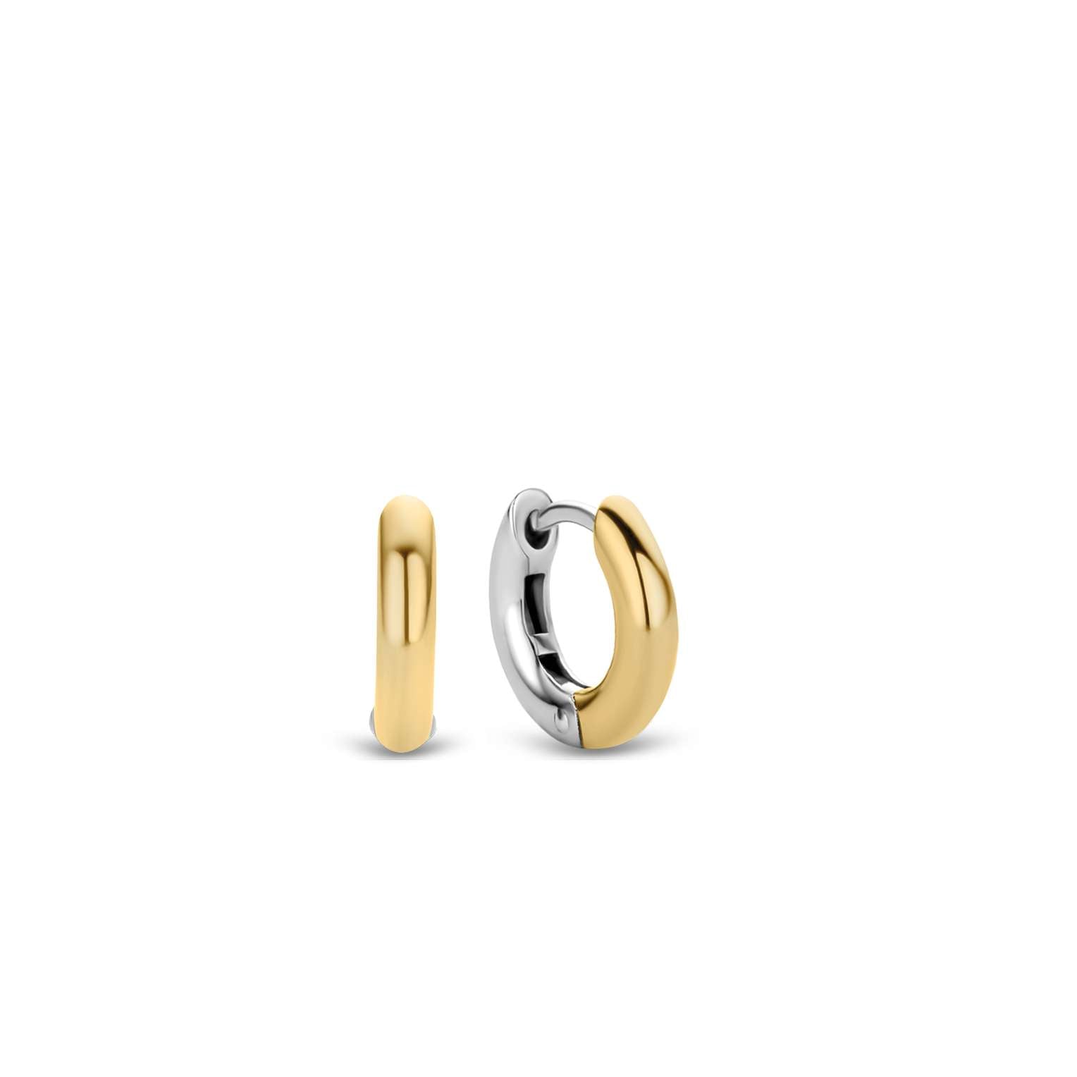 Aretes de aro de plata bañada en oro amarillo