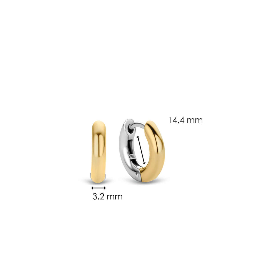 Aretes de aro de plata bañada en oro amarillo